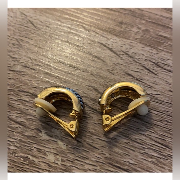 Vintage Silver & Gold Tone Clip-on Earrings - Picture 6 of 11